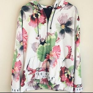 Ted baker floral hoodie jacket size XL